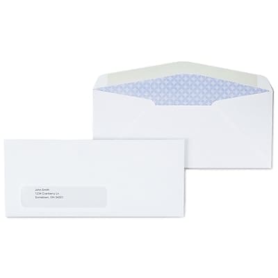 Staples - Security Tinted #10 Window Envelopes, 4 1/8" x 9 1/2", 500/Box - White Wove Staples - Security Tinted #10 Window Envelopes, 4 1/8" x 9 1/2", 500/Box - White Wove