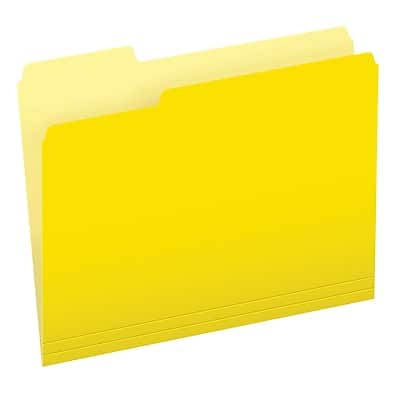 Pendaflex - Recycled File Folder, 1/3-Cut Tab, Letter Size, 100/Box - Yellow Pendaflex - Recycled File Folder, 1/3-Cut Tab, Letter Size, 100/Box - Yellow