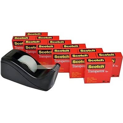 Scotch - Tape Value Pack, 0.75" x 27.77 yds., 1" Core, 12 Rolls/Pack - Transparent Clear Scotch - Tape Value Pack, 0.75" x 27.77 yds., 1" Core, 12 Rolls/Pack - Transparent Clear