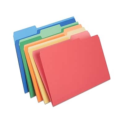 Staples - Heavyweight File Folders, 1/3-Cut Tab, Legal Size, 50/Box - Assorted Colors Staples - Heavyweight File Folders, 1/3-Cut Tab, Legal Size, 50/Box - Assorted Colors