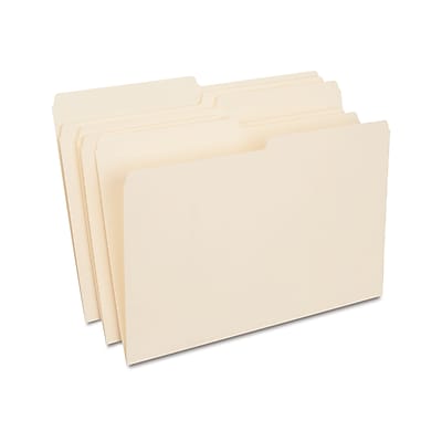 Staples - 30% Recycled File Folders, 1/2 Cut Tab, Legal Size, 100/Box - Manila Staples - 30% Recycled File Folders, 1/2 Cut Tab, Legal Size, 100/Box - Manila