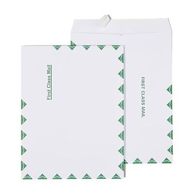 Staples - First Class EasyClose Catalog Envelopes, 10" x 13", 100/Box - White with Green Diamond Border Staples - First Class EasyClose Catalog Envelopes, 10" x 13", 100/Box - White with Green Diamond Border