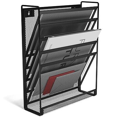 TRU RED - 5-Pocket Metal Mesh Mountable Wall File - Black TRU RED - 5-Pocket Metal Mesh Mountable Wall File - Black