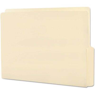 Smead Manufacturing - Heavyweight Manila End Tab Folders, 9" High Front, 1/2-Cut Tabs: Bottom, Letter Size, 0.75" Expansion, Manila, 100/Box Smead Manufacturing - Heavyweight Manila End Tab Folders, 9" High Front, 1/2-Cut Tabs: Bottom, Letter Size, 0.75" Expansion, Manila, 100/Box