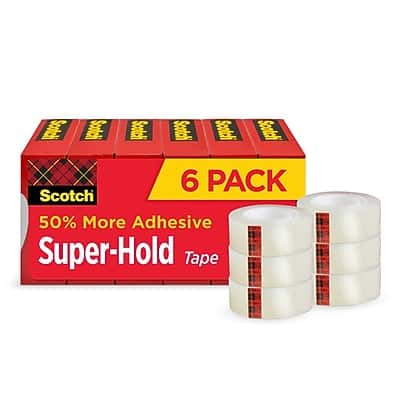 Scotch - Super-Hold Tape Refill, 0.75" x 27.77 yds., 1" Core, 6 Rolls/Pack - Transparent Clear Scotch - Super-Hold Tape Refill, 0.75" x 27.77 yds., 1" Core, 6 Rolls/Pack - Transparent Clear