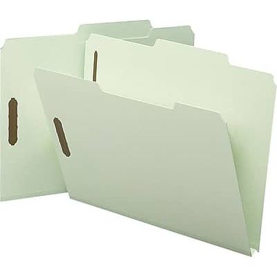 Smead - 50% Recycled SafeSHIELD Recycled Heavy Duty Pressboard Classification Folder, 1" Expansion, Letter Size, 25/Box - Gray/Green Smead - 50% Recycled SafeSHIELD Recycled Heavy Duty Pressboard Classification Folder, 1" Expansion, Letter Size, 25/Box - Gray/Green