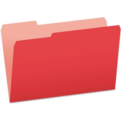Tops Business Forms - Colored File Folders, 1/3-Cut Tabs: Assorted, Legal Size, Red/Light Red, 100/Box Tops Business Forms - Colored File Folders, 1/3-Cut Tabs: Assorted, Legal Size, Red/Light Red, 100/Box