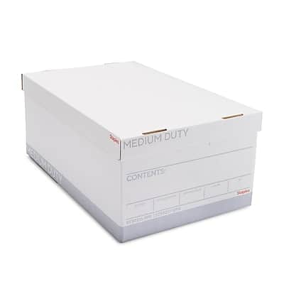 Staples - Medium Duty File Box, Lift Off Lid, Legal, 12/Carton - White/Gray Staples - Medium Duty File Box, Lift Off Lid, Legal, 12/Carton - White/Gray
