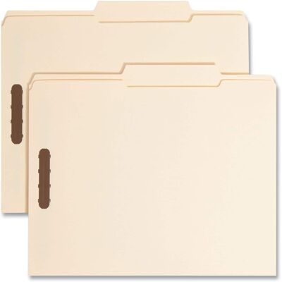 Smead Manufacturing - Top Tab Fastener Folders, 1/3-Cut Tabs: Right, 0.75" Expansion, 2 Fasteners, Letter Size, Manila Exterior, 50/Box Smead Manufacturing - Top Tab Fastener Folders, 1/3-Cut Tabs: Right, 0.75" Expansion, 2 Fasteners, Letter Size, Manila Exterior, 50/Box