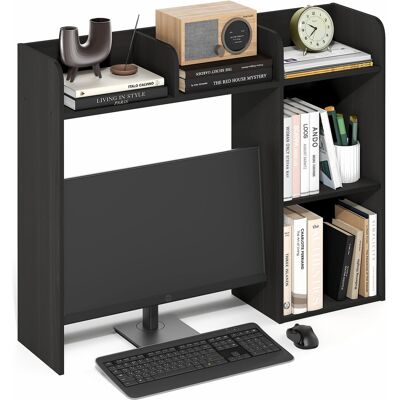 Furinno - BASIC Book Shelf, Desk Shelf, 5-Shelf Desktop Hutch, Desk Organzier, for Office Supplies, Office Desk Accessories - Espresso Furinno - BASIC Book Shelf, Desk Shelf, 5-Shelf Desktop Hutch, Desk Organzier, for Office Supplies, Office Desk Accessories - Espresso