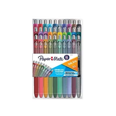 Paper Mate - InkJoy Retractable Gel Pens, Medium Point, 0.7mm, Ink, 30/Pack - Assorted Paper Mate - InkJoy Retractable Gel Pens, Medium Point, 0.7mm, Ink, 30/Pack - Assorted