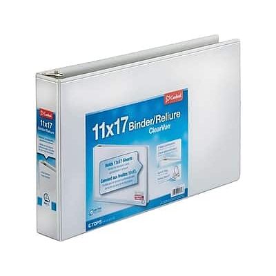 Cardinal - ClearVue 2" 3-Ring View Binders, D-Ring - White Cardinal - ClearVue 2" 3-Ring View Binders, D-Ring - White