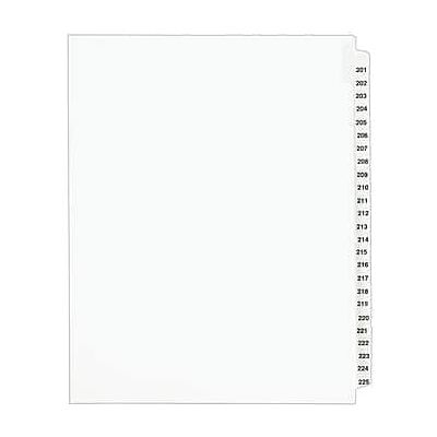 Avery - Legal Pre-Printed Paper Divider Collated Set, 201-225 Tabs, Style, Letter Size - White Avery - Legal Pre-Printed Paper Divider Collated Set, 201-225 Tabs, Style, Letter Size - White