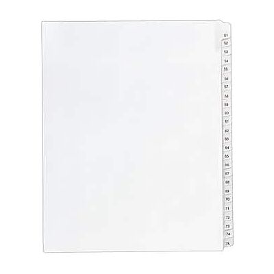 Avery - Legal Pre-Printed Paper Divider Set, 51-75, Allstate Style - White Avery - Legal Pre-Printed Paper Divider Set, 51-75, Allstate Style - White