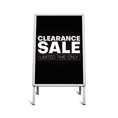 Staples - Blank Indoor/Outdoor Sidewalk Sign, 24" x 36" Aluminum Frame Board - White/Silver Staples - Blank Indoor/Outdoor Sidewalk Sign, 24" x 36" Aluminum Frame Board - White/Silver