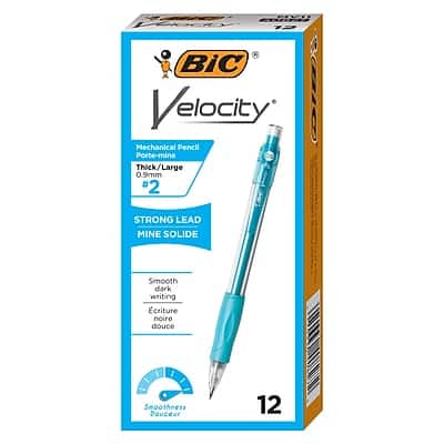 BIC - Velocity Mechanical Pencil, 0.9mm, #2 Hard Lead, Dozen - Black BIC - Velocity Mechanical Pencil, 0.9mm, #2 Hard Lead, Dozen - Black