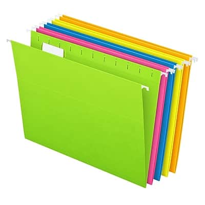 Pendaflex - Glow 5-Tab Hanging File Folders, Letter Size, Multicolor, 25/Box - Assorted Pendaflex - Glow 5-Tab Hanging File Folders, Letter Size, Multicolor, 25/Box - Assorted