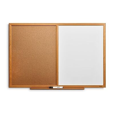 Staples - Standard Cork & Dry Erase Whiteboard, 3' x 2' - White/Brown Staples - Standard Cork & Dry Erase Whiteboard, 3' x 2' - White/Brown