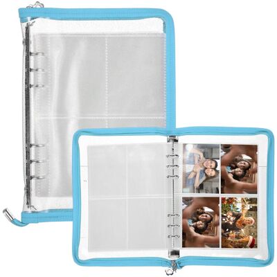 Unique Bargains - A5 Photocard Binder 4-Photo Style Clear Kpop Holder Book with 20 Inner Pages 160 Card Slots - Light Blue Unique Bargains - A5 Photocard Binder 4-Photo Style Clear Kpop Holder Book with 20 Inner Pages 160 Card Slots - Light Blue