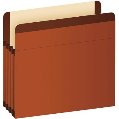 Tops Business Forms - Premium Reinforced Expanding File Pockets, 3.5" Expansion, Letter Size, Red Fiber, 10/box Tops Business Forms - Premium Reinforced Expanding File Pockets, 3.5" Expansion, Letter Size, Red Fiber, 10/box