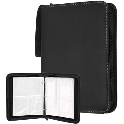 Unique Bargains - 4 Pocket Trading Card Binder, Holds 400 Top Loaders Smooth PU Cover with Zipper for TCG Game Sports - Black Unique Bargains - 4 Pocket Trading Card Binder, Holds 400 Top Loaders Smooth PU Cover with Zipper for TCG Game Sports - Black