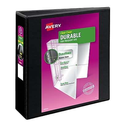 Avery - 3" 3-Ring View Binders, Slant Ring - Black Avery - 3" 3-Ring View Binders, Slant Ring - Black