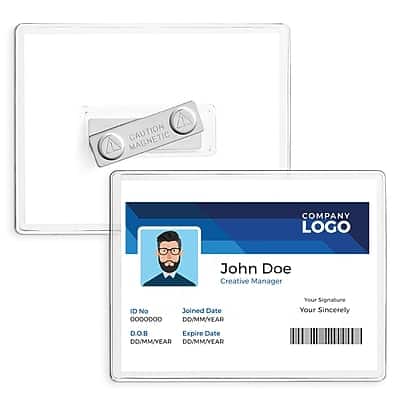 Staples - Magnetic Badge Holders, 3" x 4", Vinyl, 25/Pack - Clear Staples - Magnetic Badge Holders, 3" x 4", Vinyl, 25/Pack - Clear