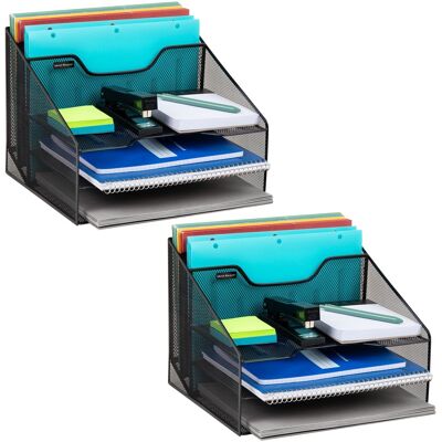 Mind Reader - File Organizer, Set of 2, Desk Organizer, Storage, Paper Tray, Office, Metal Mesh, 12.5"L x 11.5"W x 9.5"H - Black Mind Reader - File Organizer, Set of 2, Desk Organizer, Storage, Paper Tray, Office, Metal Mesh, 12.5"L x 11.5"W x 9.5"H - Black