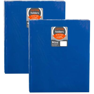 C-line - Two-Pocket Heavyweight Poly Portfolio Folder with Prongs, Blue, 10 Per Pack, 2 Packs C-line - Two-Pocket Heavyweight Poly Portfolio Folder with Prongs, Blue, 10 Per Pack, 2 Packs