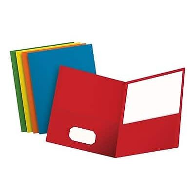 Oxford - 10 2-Pocket Paper Presentation Folder, 25/Box - Assorted Colors Oxford - 10 2-Pocket Paper Presentation Folder, 25/Box - Assorted Colors