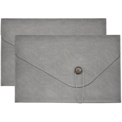 Unique Bargains - 2pcs Leather Folder, 14x10" Leather Document Holder PU Pouch Bag Portfolio Organizer Waterproof for Office Men - Gray Unique Bargains - 2pcs Leather Folder, 14x10" Leather Document Holder PU Pouch Bag Portfolio Organizer Waterproof for Office Men - Gray