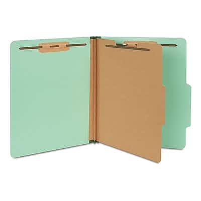 Staples - 60% Recycled Pressboard Classification Folder, 1-Divider, 1.75" Expansion, Letter Size, 20/Box - Light Green Staples - 60% Recycled Pressboard Classification Folder, 1-Divider, 1.75" Expansion, Letter Size, 20/Box - Light Green