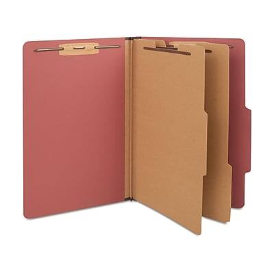 Staples - 60% Recycled Pressboard Classification Folder, 2-Dividers, 2.5" Expansion, Legal Size, 10/Box - Red Staples - 60% Recycled Pressboard Classification Folder, 2-Dividers, 2.5" Expansion, Legal Size, 10/Box - Red