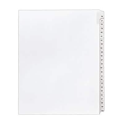 Avery - Legal Pre-Printed Paper Divider Collated Set, 76-100 Tabs, Allstate Style, Letter Size (01704) - White Avery - Legal Pre-Printed Paper Divider Collated Set, 76-100 Tabs, Allstate Style, Letter Size (01704) - White