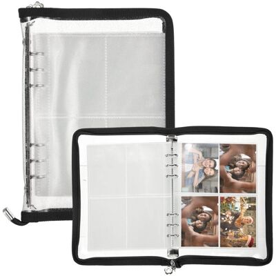 Unique Bargains - A5 Photocard Binder 4-Photo Style Clear Kpop Holder Book with 20 Inner Pages 160 Card Slots - Black Unique Bargains - A5 Photocard Binder 4-Photo Style Clear Kpop Holder Book with 20 Inner Pages 160 Card Slots - Black