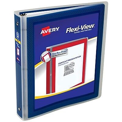 Avery - Flexi-View Heavy Duty 1 1/2" 3-Ring View Binders - Navy Blue Avery - Flexi-View Heavy Duty 1 1/2" 3-Ring View Binders - Navy Blue