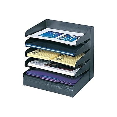 Safco - 5-Compartments Steel File Organizer - Black Safco - 5-Compartments Steel File Organizer - Black