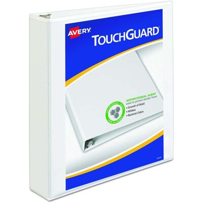 Avery - Touchguard Protection Heavy Duty View Binders With Slant Rings 3 Rings 1.5" Capacity 11 X 8.5 White Avery - Touchguard Protection Heavy Duty View Binders With Slant Rings 3 Rings 1.5" Capacity 11 X 8.5 White