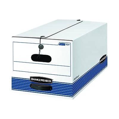 Bankers Box - Stor/File Medium Duty 65% Recycled Corrugated File Box, Letter Size/Blue, 4/Carton - White/Blue Bankers Box - Stor/File Medium Duty 65% Recycled Corrugated File Box, Letter Size/Blue, 4/Carton - White/Blue
