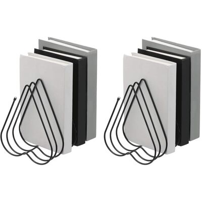 Unique Bargains - 2pcs Folder Organizer Stand, 7 Slot Retractable Book Ends Metal Heart Shaped File Rack Magazine Letter Paper Home - Black Unique Bargains - 2pcs Folder Organizer Stand, 7 Slot Retractable Book Ends Metal Heart Shaped File Rack Magazine Letter Paper Home - Black