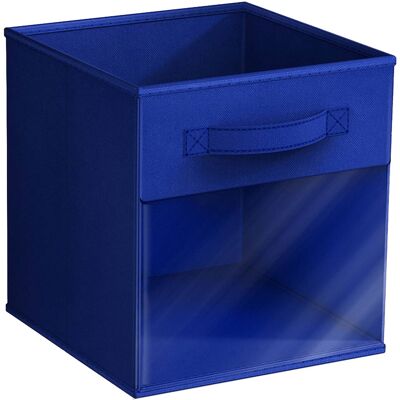 Sorbus - 11 Inch Collapsible Fabric Storage Bin with Clear Window - for Organizing Clothes, Toys, Books, Shelves, Figures - Royal Blue Sorbus - 11 Inch Collapsible Fabric Storage Bin with Clear Window - for Organizing Clothes, Toys, Books, Shelves, Figures - Royal Blue