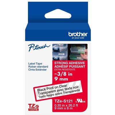 Brother - TZES121 - Black on Clear Brother - TZES121 - Black on Clear