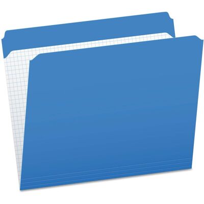 Tops Business Forms - Double-Ply Reinforced Top Tab Colored File Folders, Straight Tabs, Letter Size, 0.75" Expansion, Blue, 100/Box Tops Business Forms - Double-Ply Reinforced Top Tab Colored File Folders, Straight Tabs, Letter Size, 0.75" Expansion, Blue, 100/Box