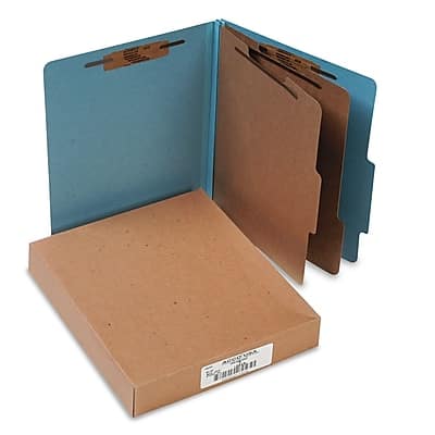 ACCO - Recycled Classification Folder, 2 Partition, 10/Box - Blue ACCO - Recycled Classification Folder, 2 Partition, 10/Box - Blue
