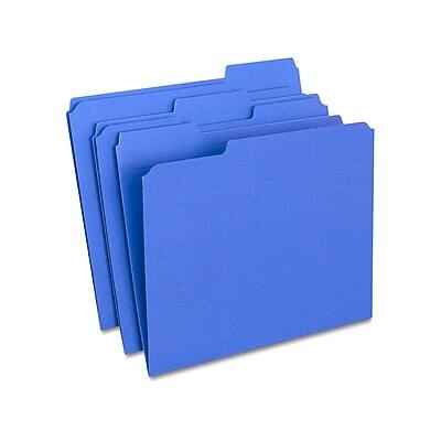 Staples - Reinforced File Folders, 1/3-Cut Tab, Letter Size, 100/Box - Blue Staples - Reinforced File Folders, 1/3-Cut Tab, Letter Size, 100/Box - Blue