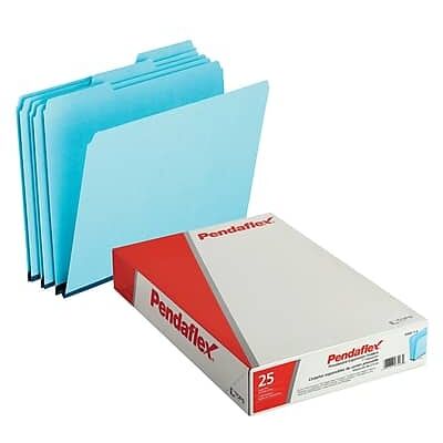 Pendaflex - Recycled Heavy Duty File Folder, 1/3-Cut Tab, Legal Size, 25/Box - Blue Pendaflex - Recycled Heavy Duty File Folder, 1/3-Cut Tab, Legal Size, 25/Box - Blue