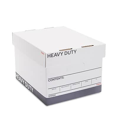 Staples - Triple Wall Heavy Duty File Box, Lift Off Lid, Letter/Legal/Gray, 12/Carton - White/Gray Staples - Triple Wall Heavy Duty File Box, Lift Off Lid, Letter/Legal/Gray, 12/Carton - White/Gray