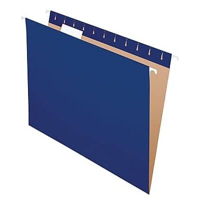 Pendaflex - Recycled Hanging File Folders, 1/5 Tab, Letter Size, 25/Box - Navy Pendaflex - Recycled Hanging File Folders, 1/5 Tab, Letter Size, 25/Box - Navy