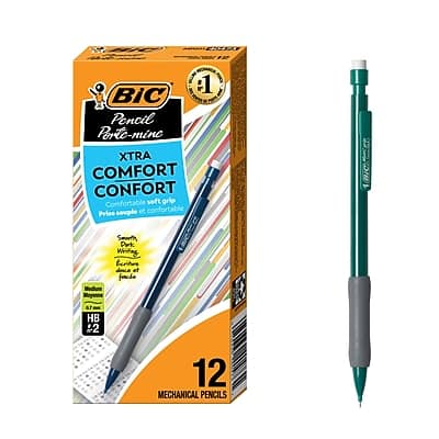 BIC - Matic Grip Mechanical Pencil, 0.7mm, #2 Hard Lead, Dozen - Black BIC - Matic Grip Mechanical Pencil, 0.7mm, #2 Hard Lead, Dozen - Black