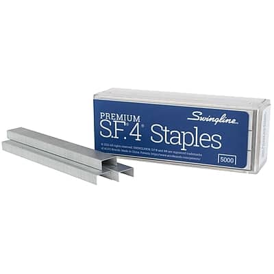 Swingline - S.F. 4 Premium 1/4" Length Standard Staples, Full Strip, 5000/Box - Silver Swingline - S.F. 4 Premium 1/4" Length Standard Staples, Full Strip, 5000/Box - Silver